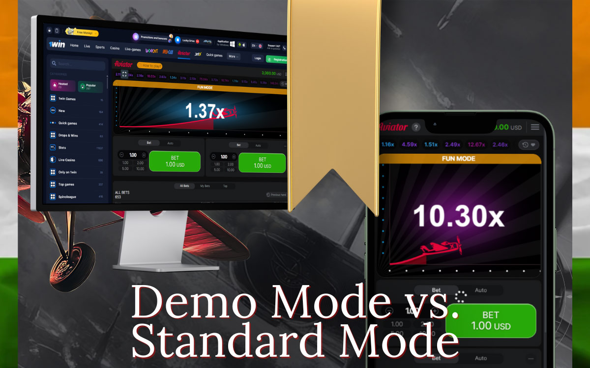 Demo and standard mode Aviator