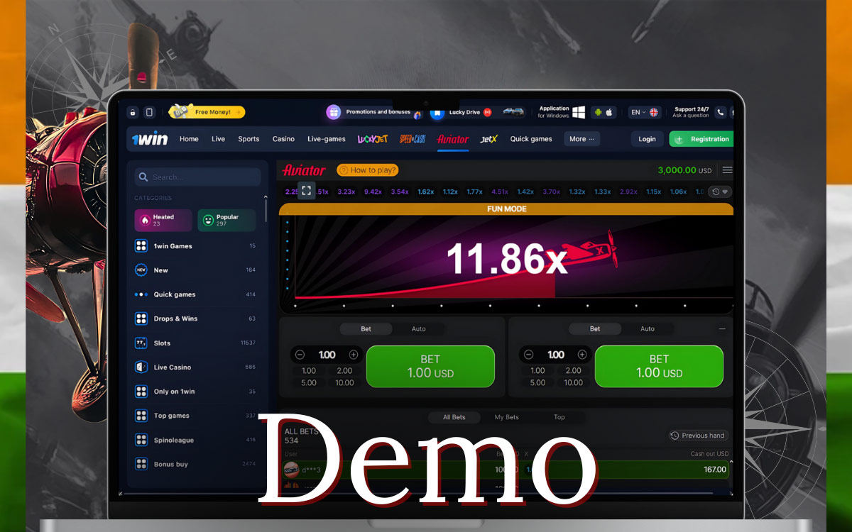 Demo version of Aviator game 