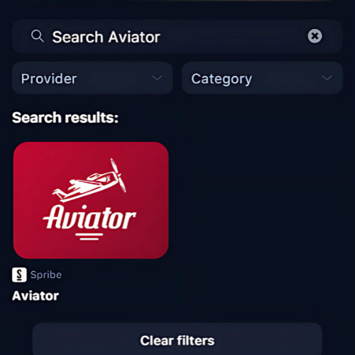 Enter “Aviator” in the search field